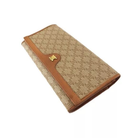 Celine long wallet macadam beige PVC x leather Authentic USED - Picture 3 of 11